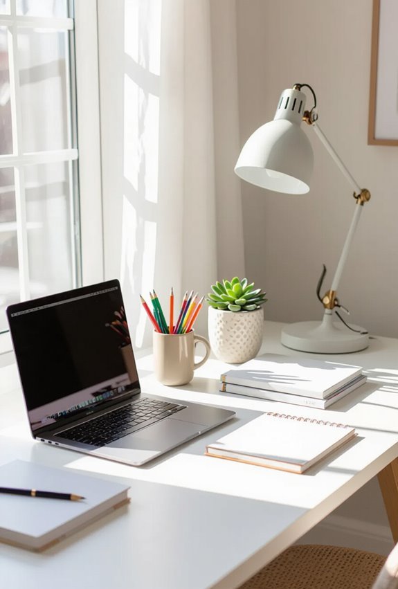 minimalist creative study space