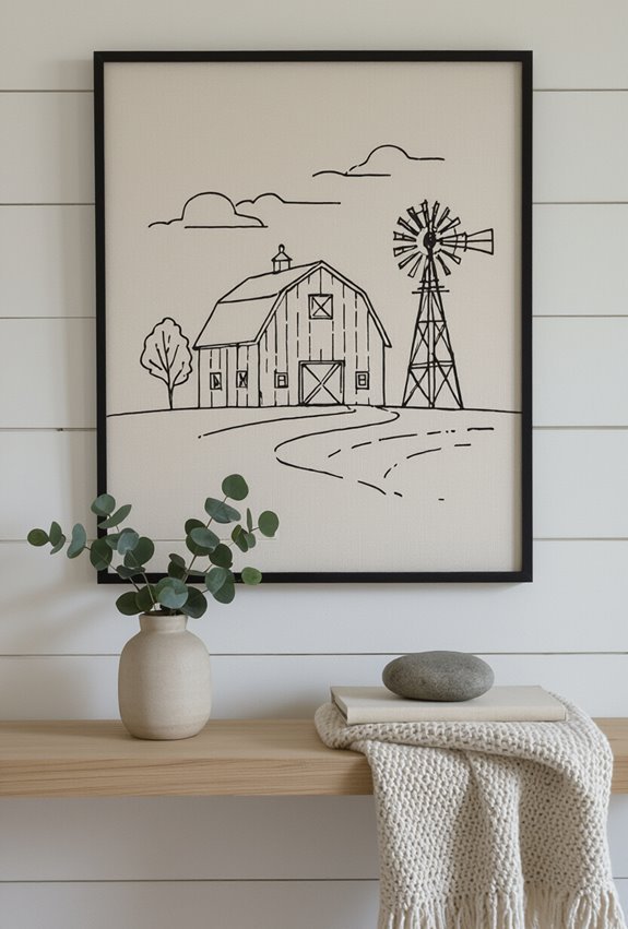 minimalist farmhouse contour floral