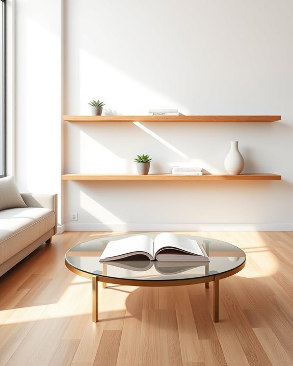 minimalist floating shelf design