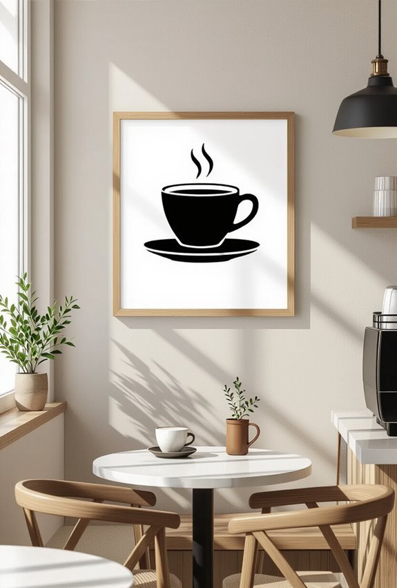 minimalist framed coffee cup art