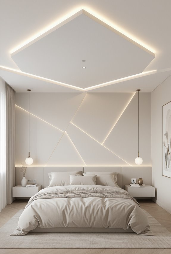minimalist geometric ceiling focal