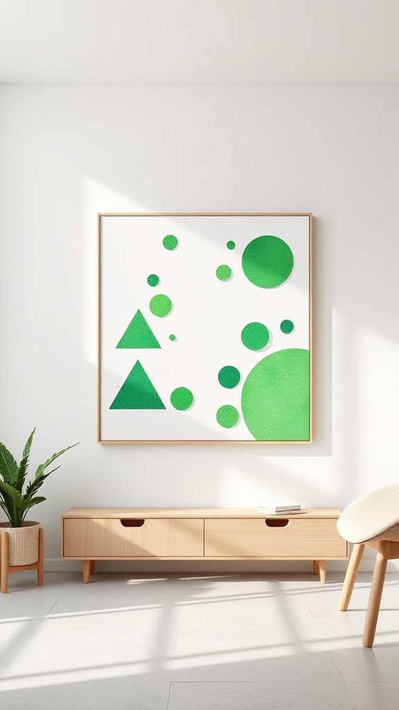 minimalist green geometric decor