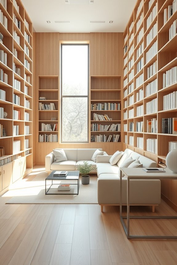 minimalist home library designs