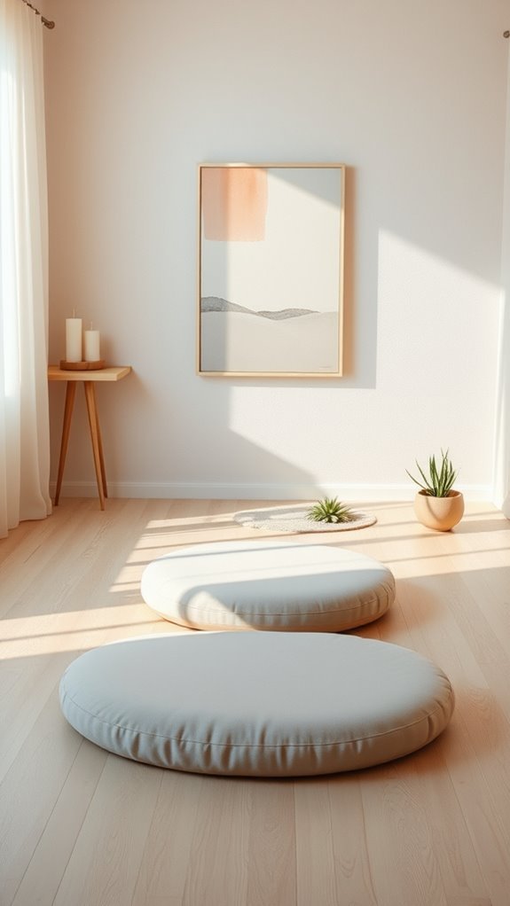 minimalist meditation retreat space