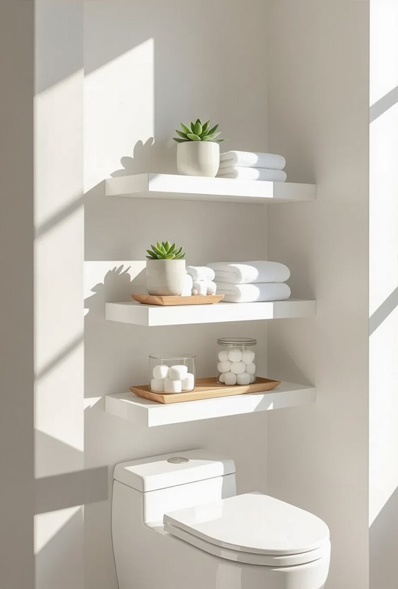 minimalist neutral floating storage