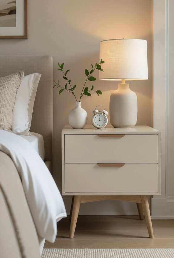 minimalist nightstands with hidden drawers