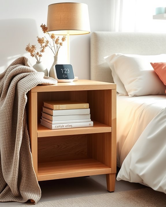 minimalist open concept nightstand design