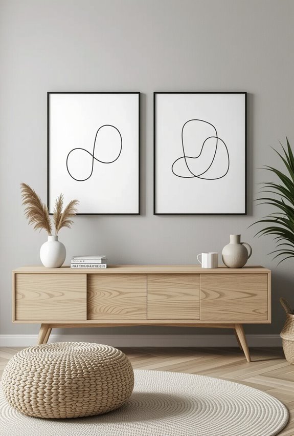 minimalist paired line art elegance