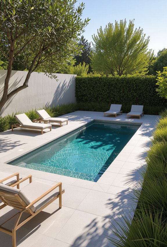minimalist pool clean lines