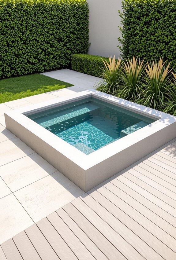 minimalist rectangular plunge pools