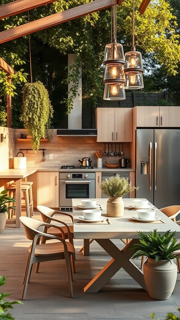 minimalist scandinavian outdoor kitchen