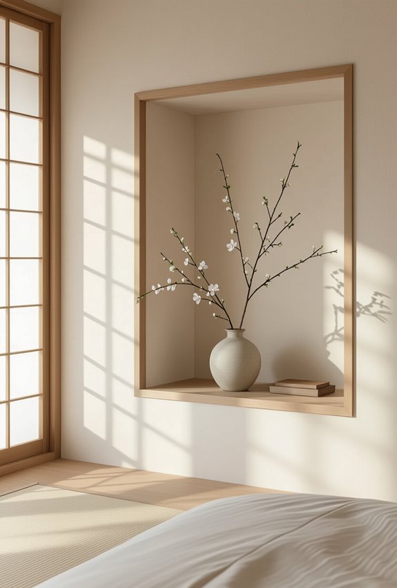 minimalist seasonal tokonoma focal point