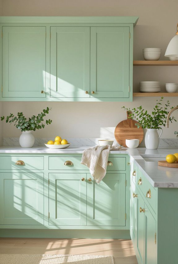 mint green cottage kitchen