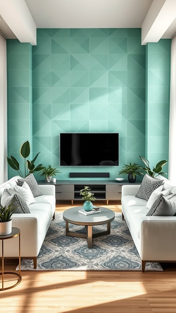 mint green geometric design
