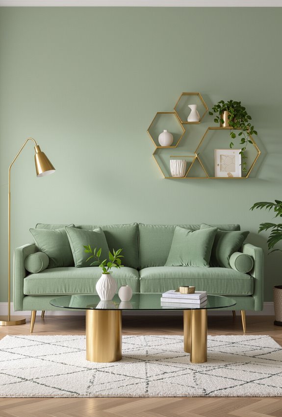 mint walls gold accents