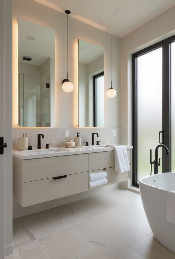 mirror enhances vertical space