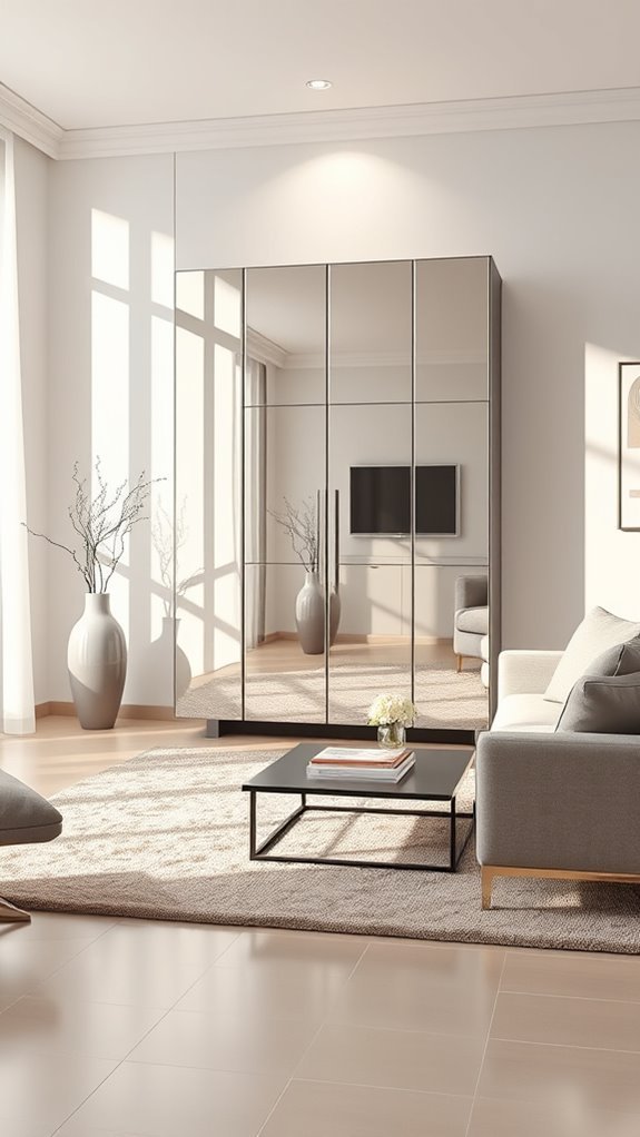 mirror finish cupboards enhance ambiance