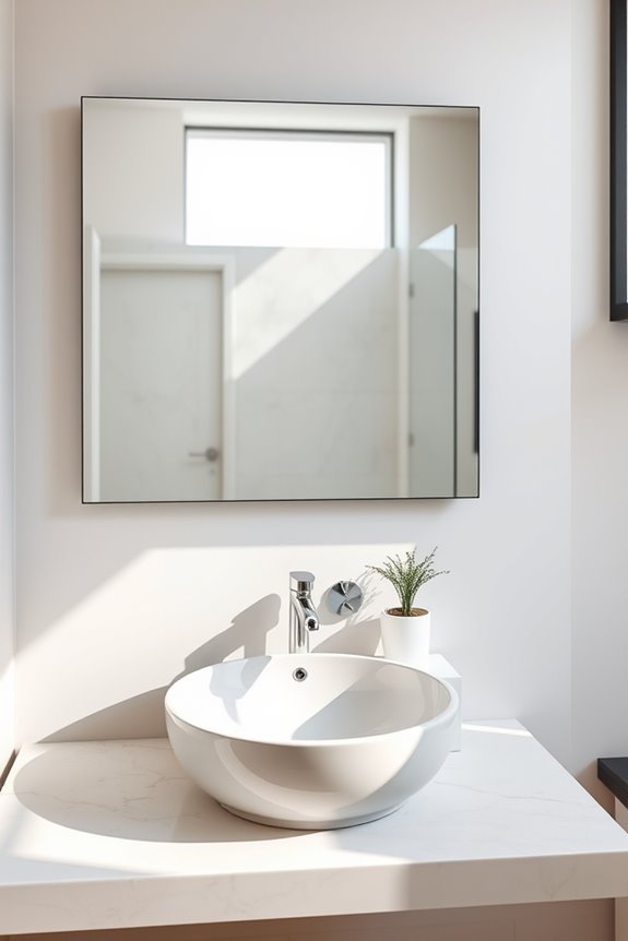 mirror placement above sinks