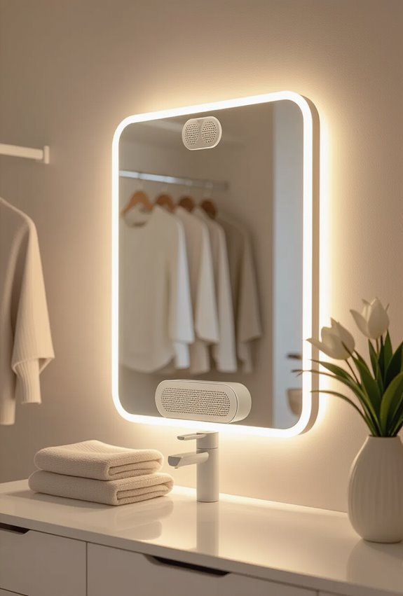 mirror with bluetooth speaker