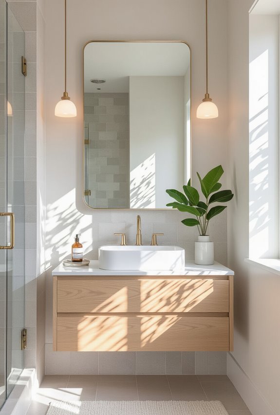 mirrored accent wall enlarges