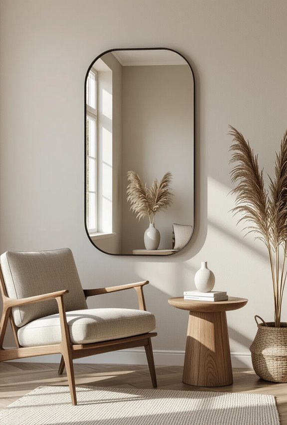 mirrored accents expand visual space