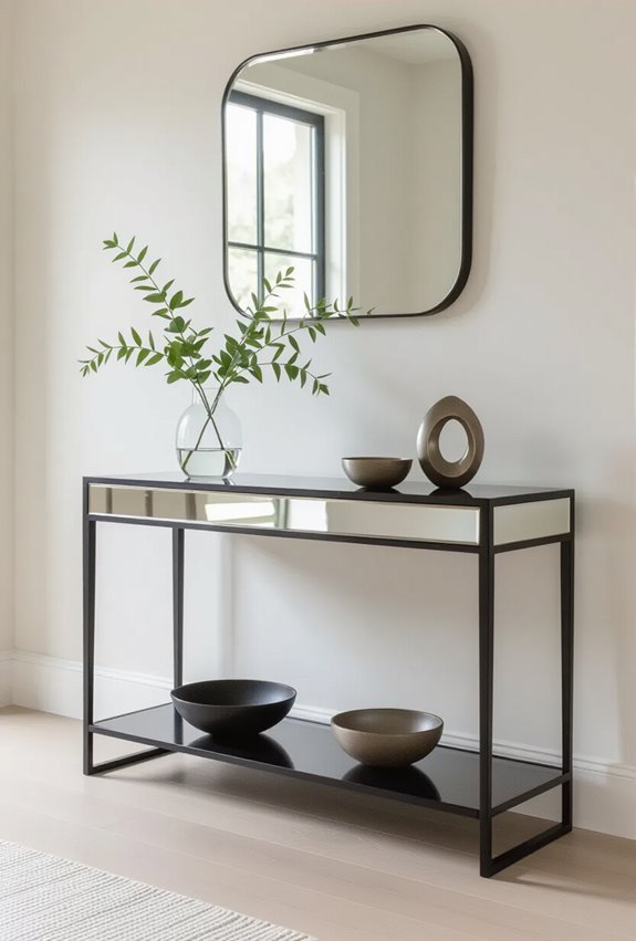 mirrored black console glamour