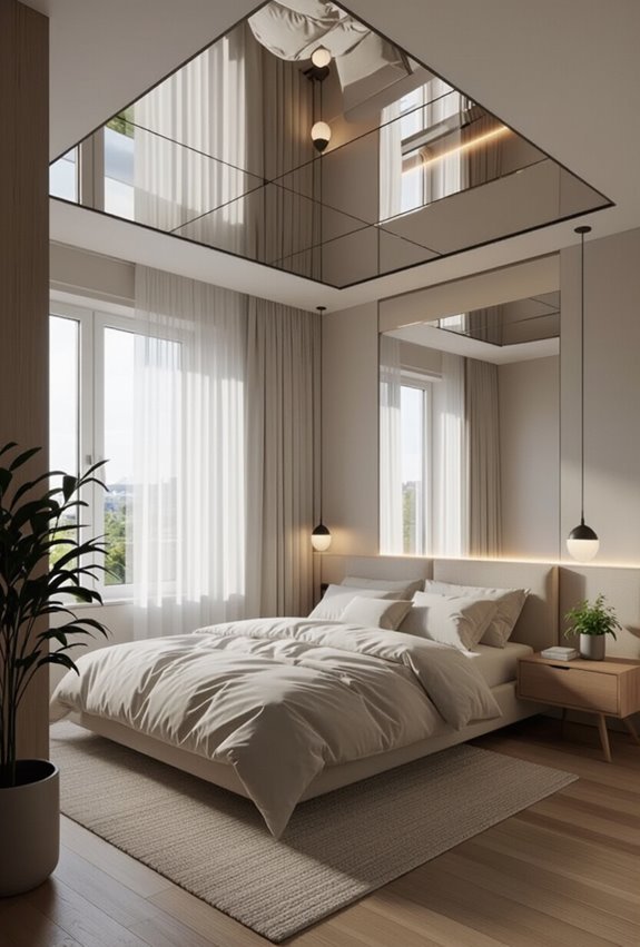 mirrored ceiling expands perceived space