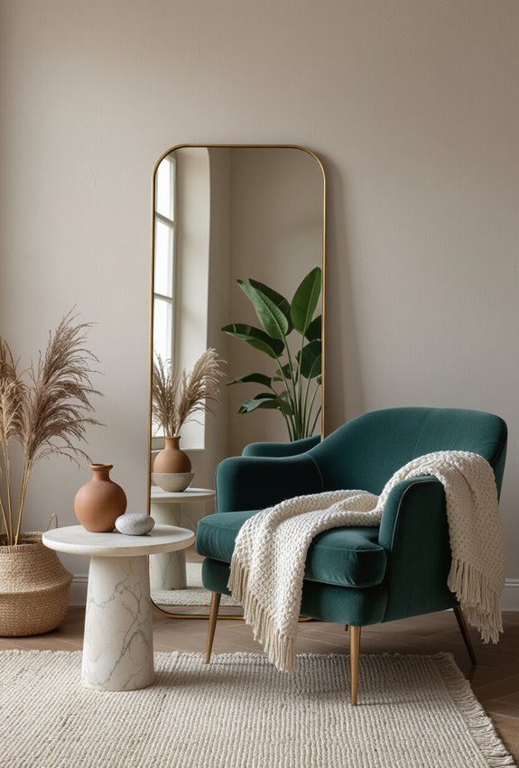 mirrored console adds depth