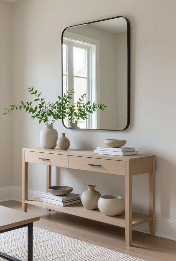 mirrored console table styling