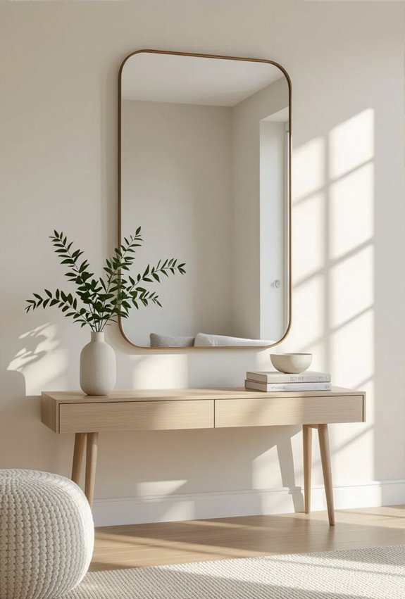 mirrored panels amplify natural light