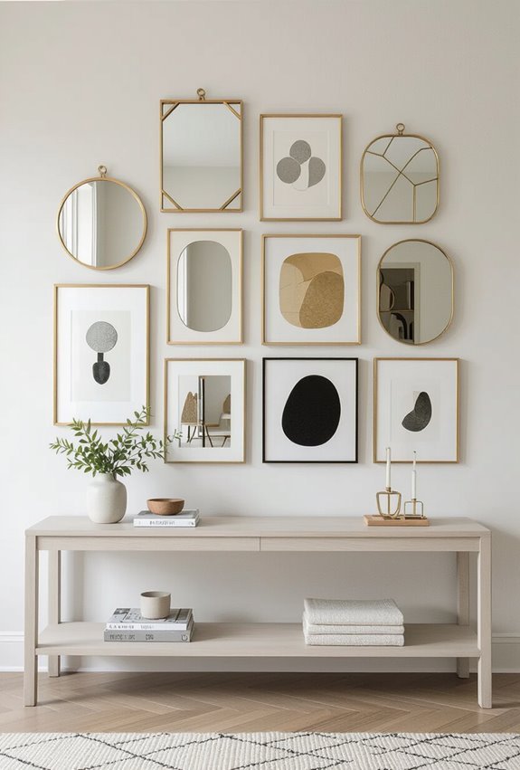 mirrors amplify gallery wall