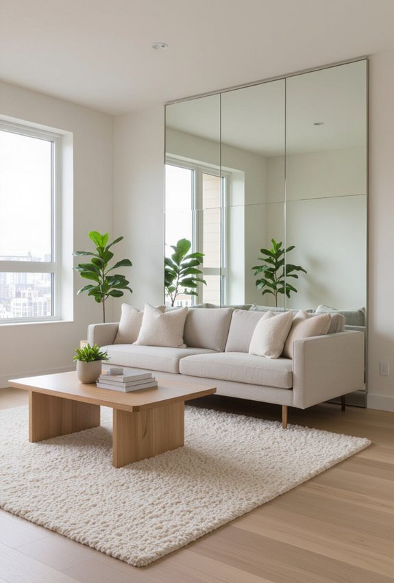 mirrors amplify light and space