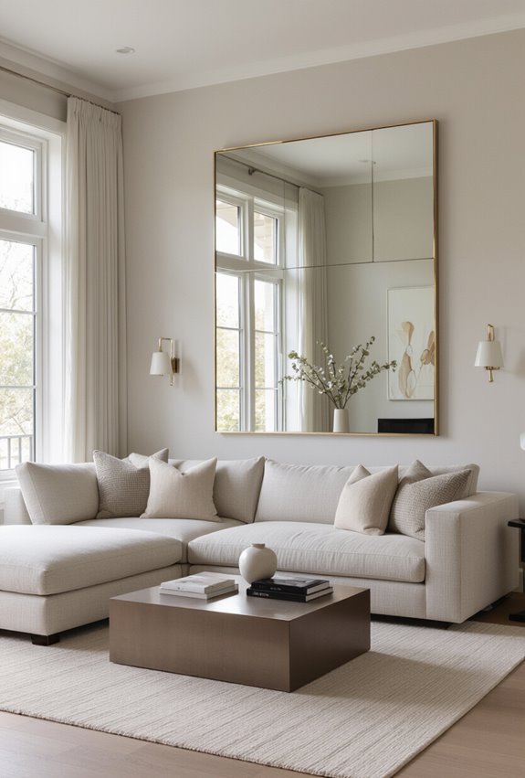 mirrors brighten and enlarge space