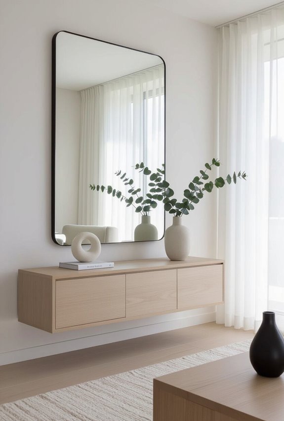mirrors brighten and enlarge spaces