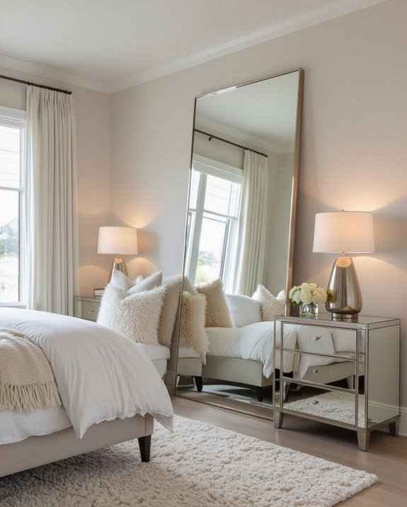 mirrors enhance bedroom space