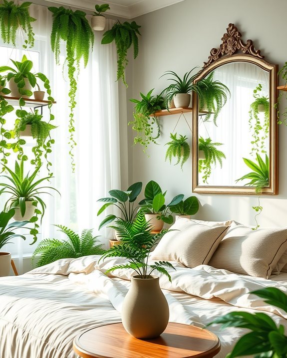 mirrors enhancing botanical beauty