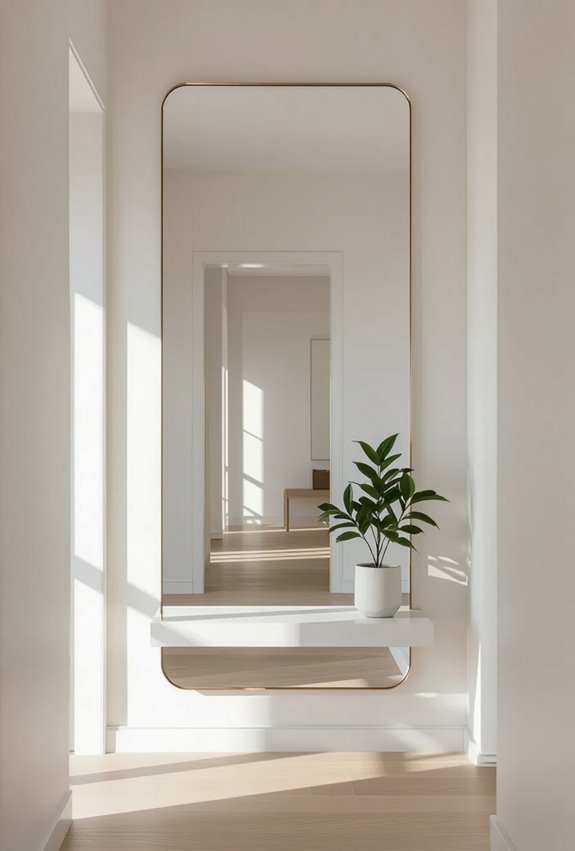 mirrors enlarge and brighten spaces