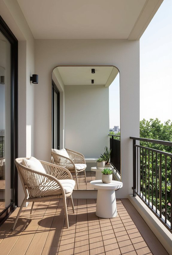 mirrors expand balcony visual space