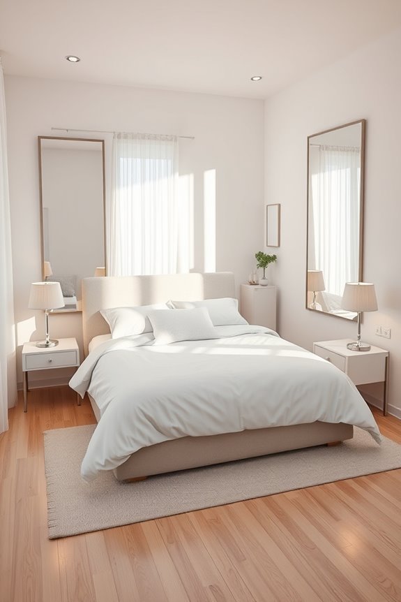 mirrors expand bedroom space