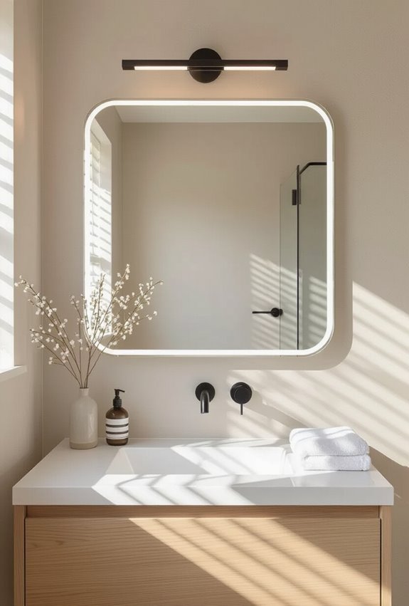mirrors maximizing compact bathroom space