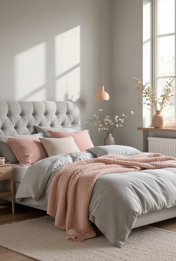 misty grey with peach