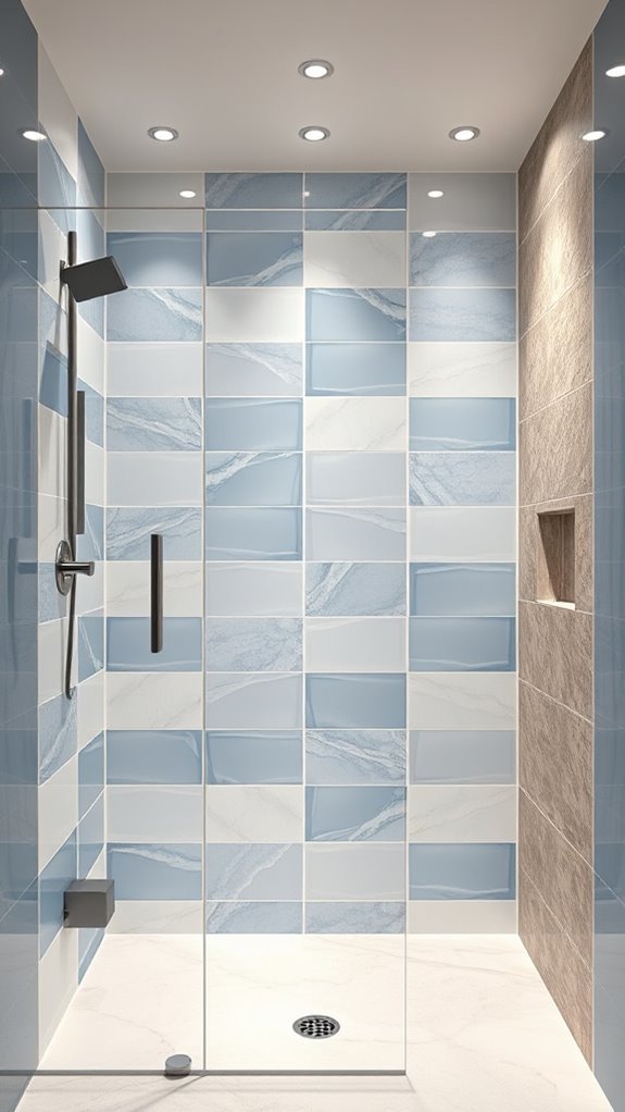 mixed material bathroom designs