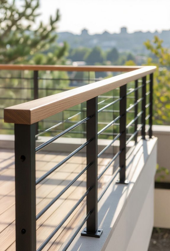 mixed material modern balcony railings