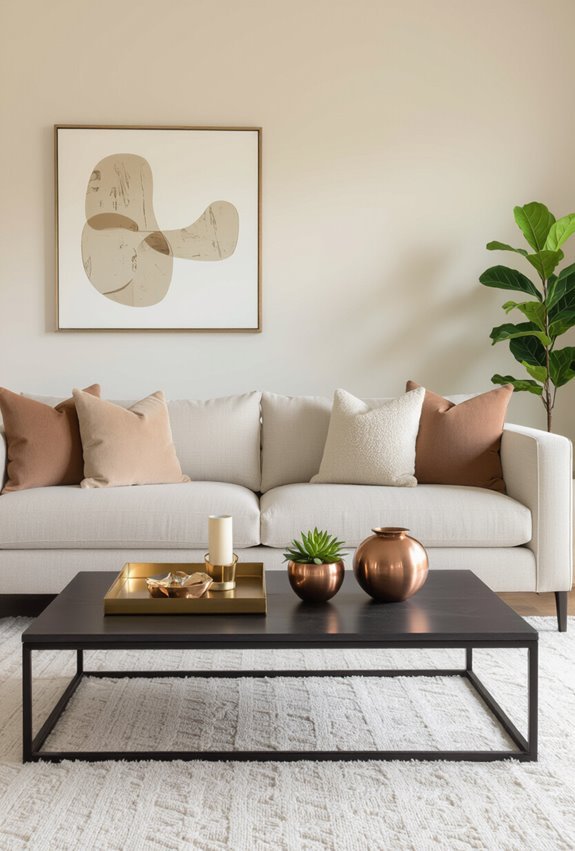 mixed metal modern living flair
