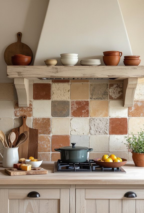 mixed vintage patterned tiles