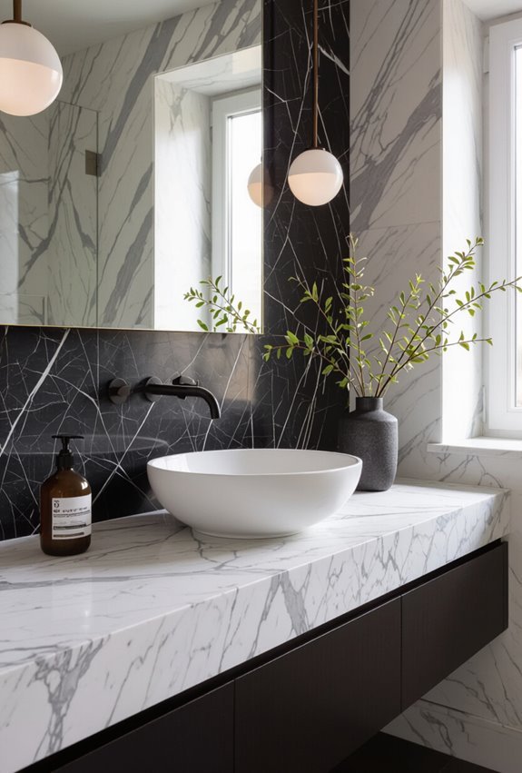 mixing marbles elevates bathroom design