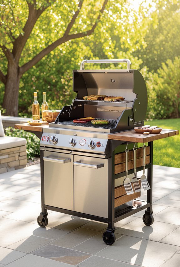 mobile grill cart with storage