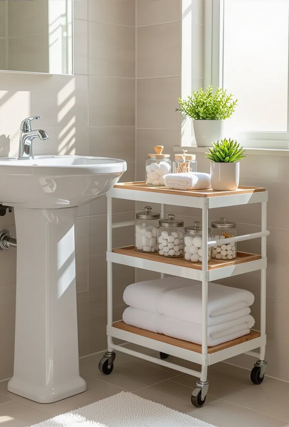 mobile rolling cart storage