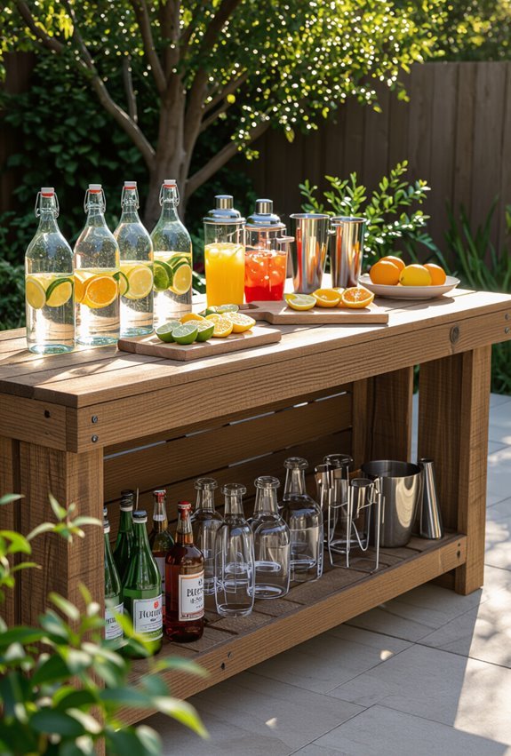 mobile tiki cocktail cart