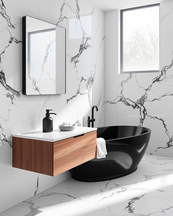 modern black and white marble